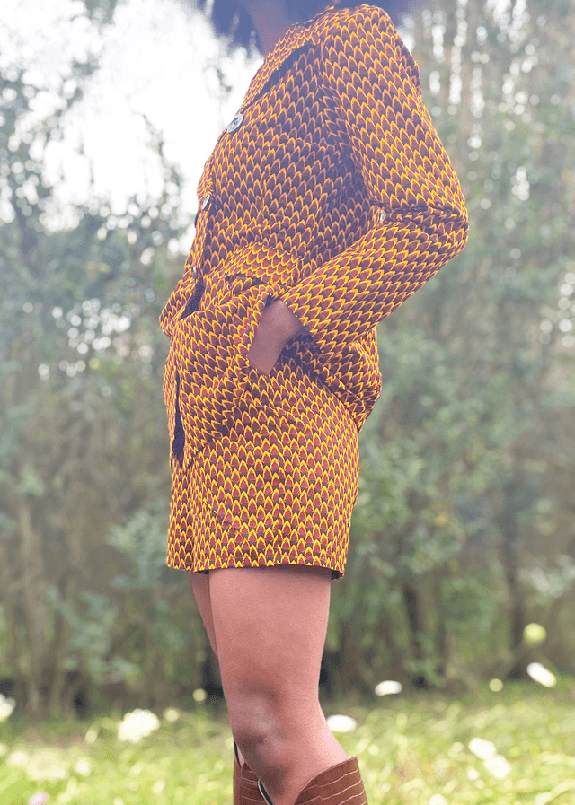 Blazer à motifs marrons