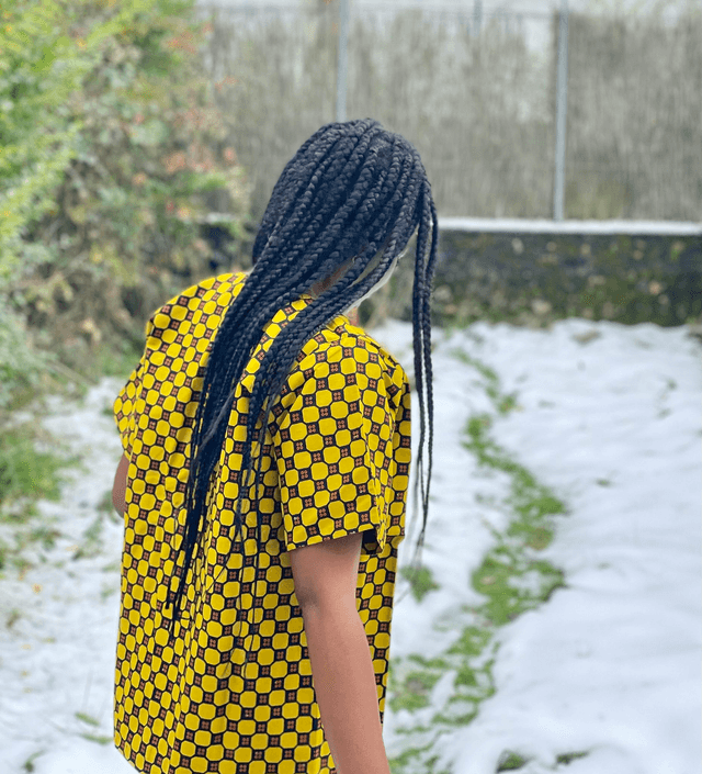 Veste cléa en wax jaune et noir 
