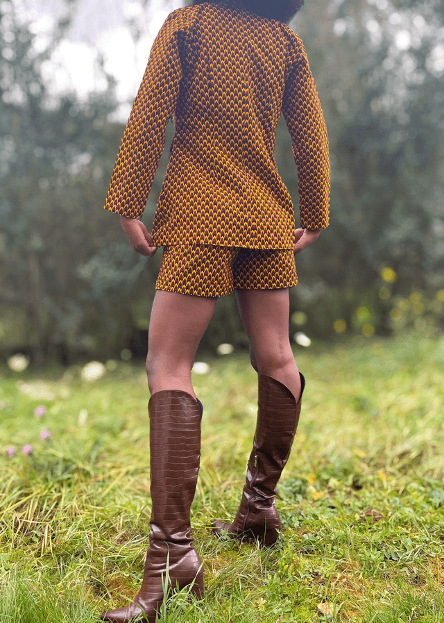 Blazer à motifs marrons