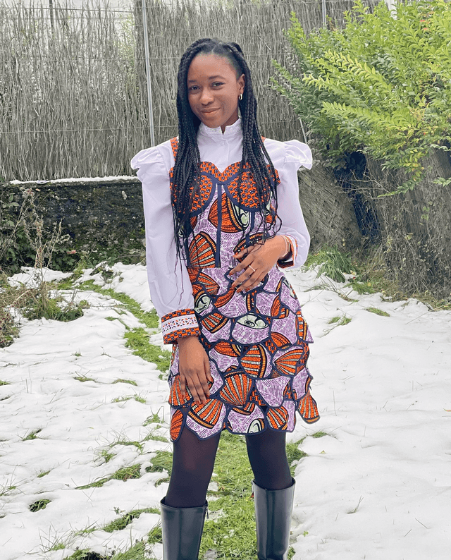 Robe AUZOUA avec pièces de wax assemblées